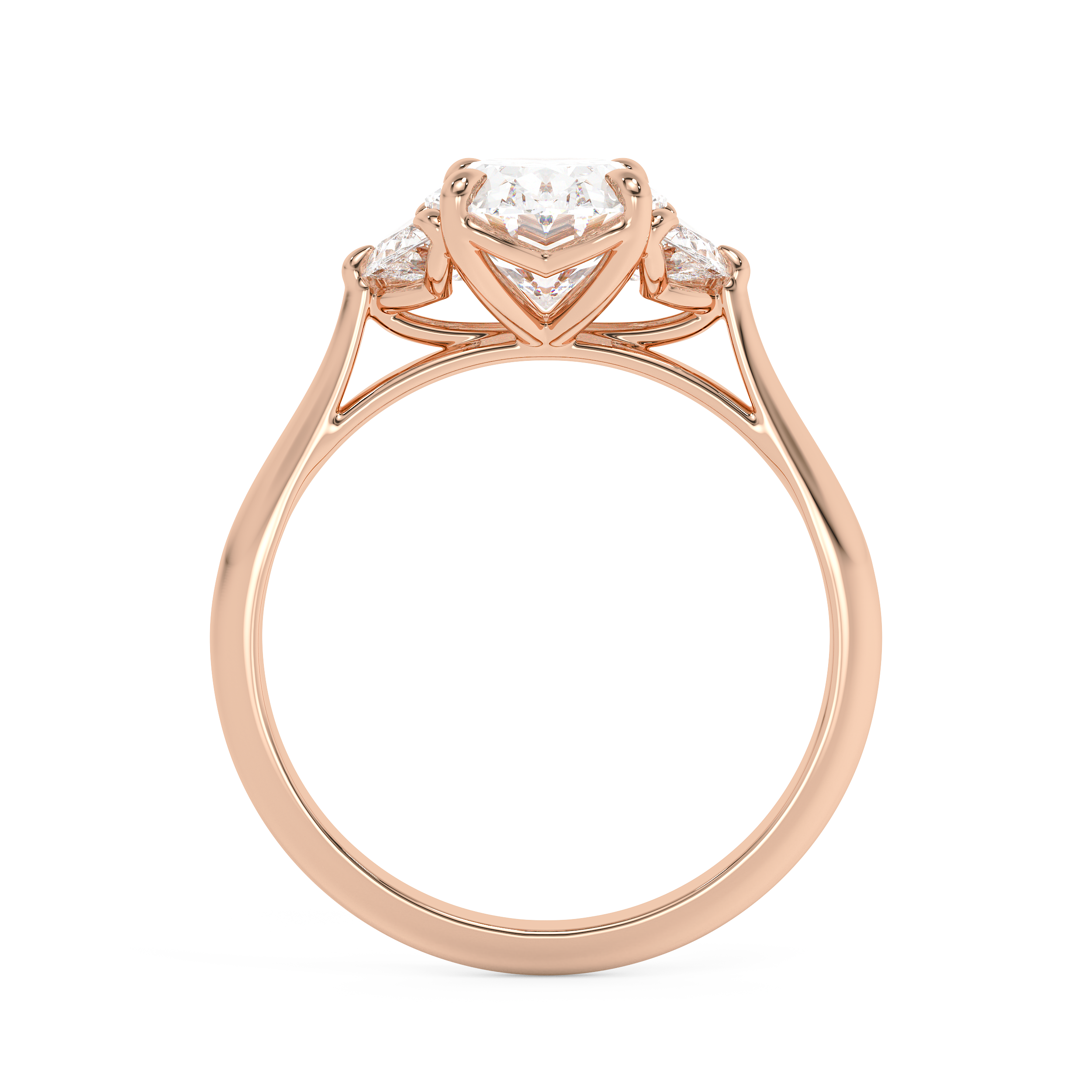 Oval Three Stone Lab Grown Diamond Engagement Ring