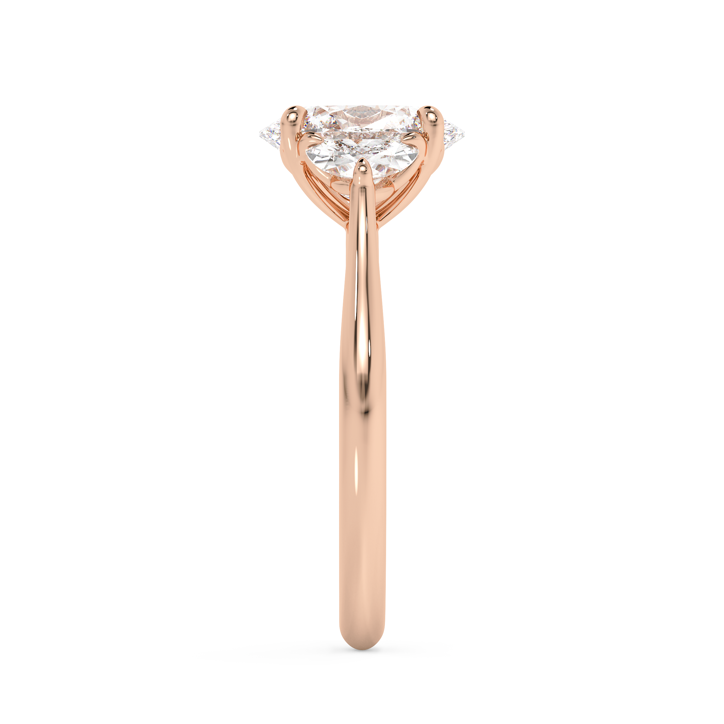 Oval Three Stone Lab Grown Diamond Engagement Ring