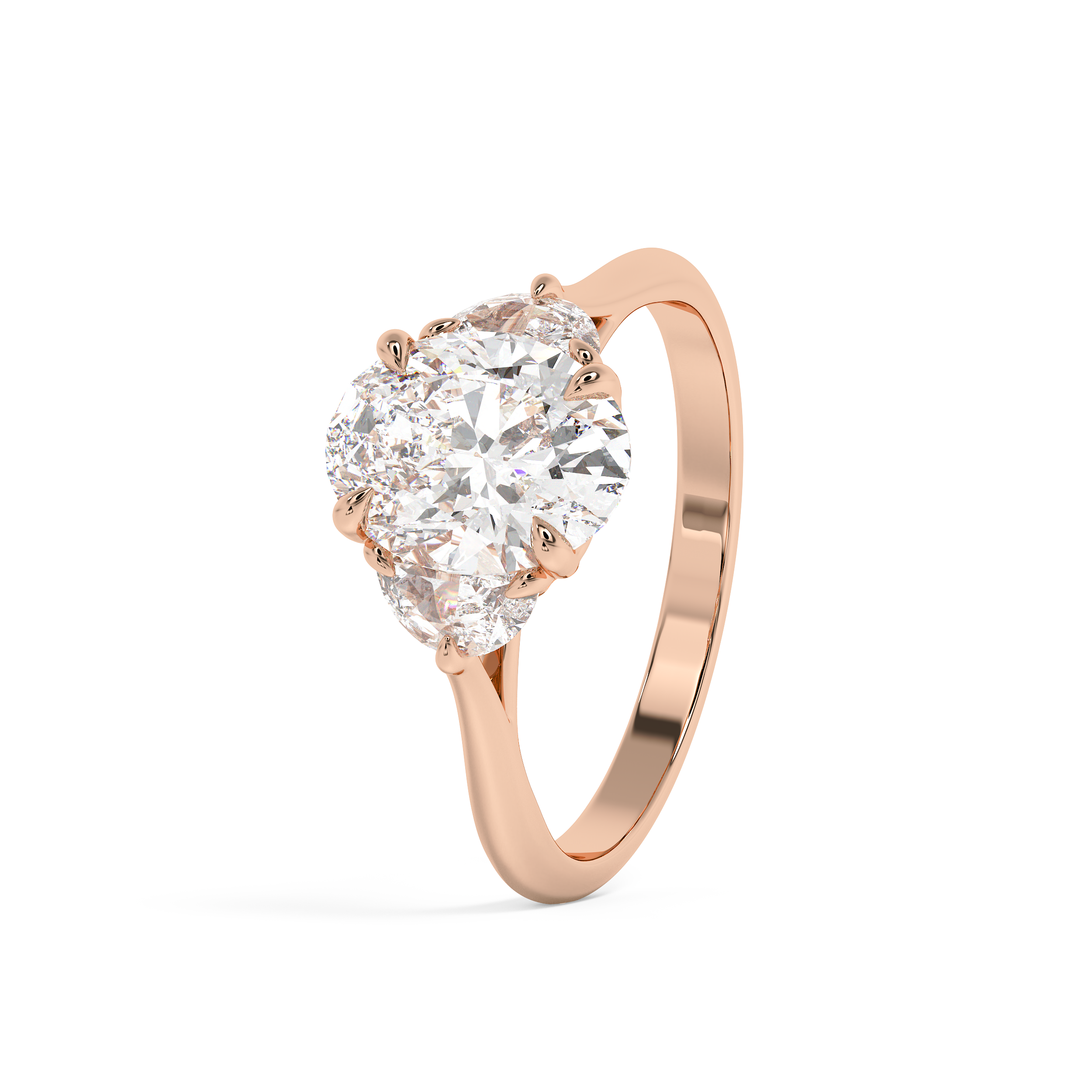 Oval Three Stone Lab Grown Diamond Engagement Ring