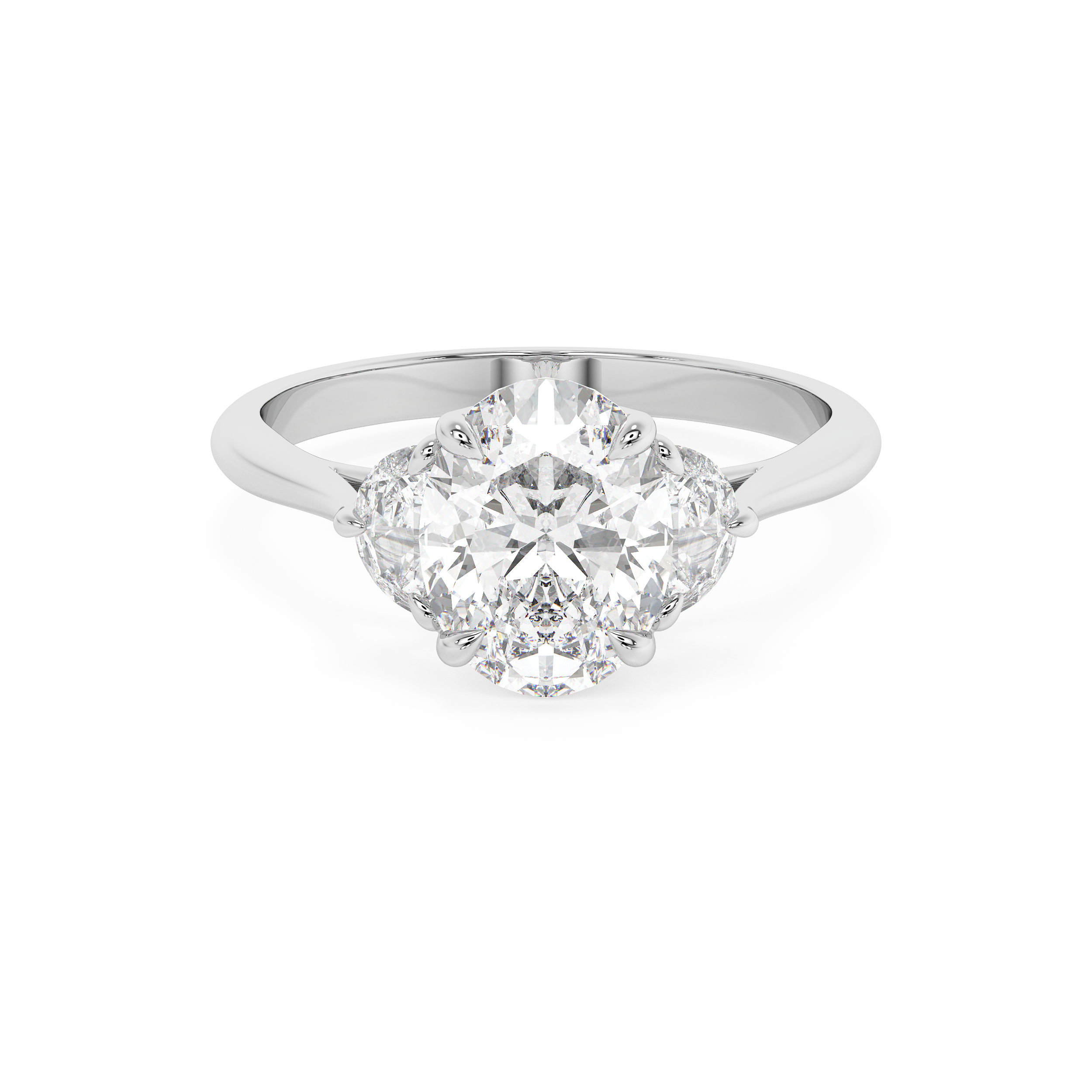 Oval Three Stone Lab Grown Diamond Engagement Ring