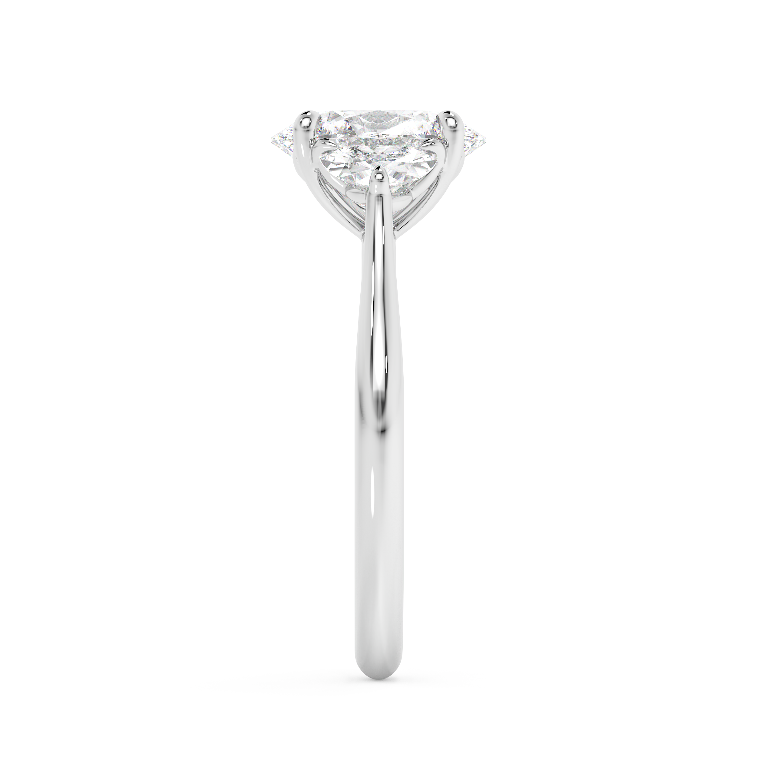 Oval Three Stone Lab Grown Diamond Engagement Ring