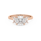 Cushion Three Stone Lab Grown Diamond Engagement Ring