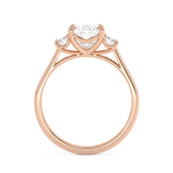 Cushion Three Stone Lab Grown Diamond Engagement Ring
