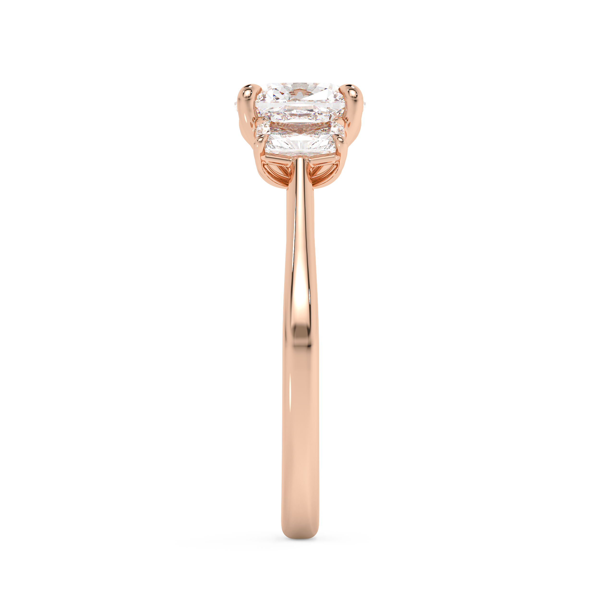 Cushion Three Stone Lab Grown Diamond Engagement Ring