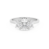 Cushion Three Stone Lab Grown Diamond Engagement Ring