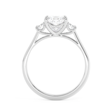 Cushion Three Stone Lab Grown Diamond Engagement Ring