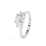Cushion Three Stone Lab Grown Diamond Engagement Ring