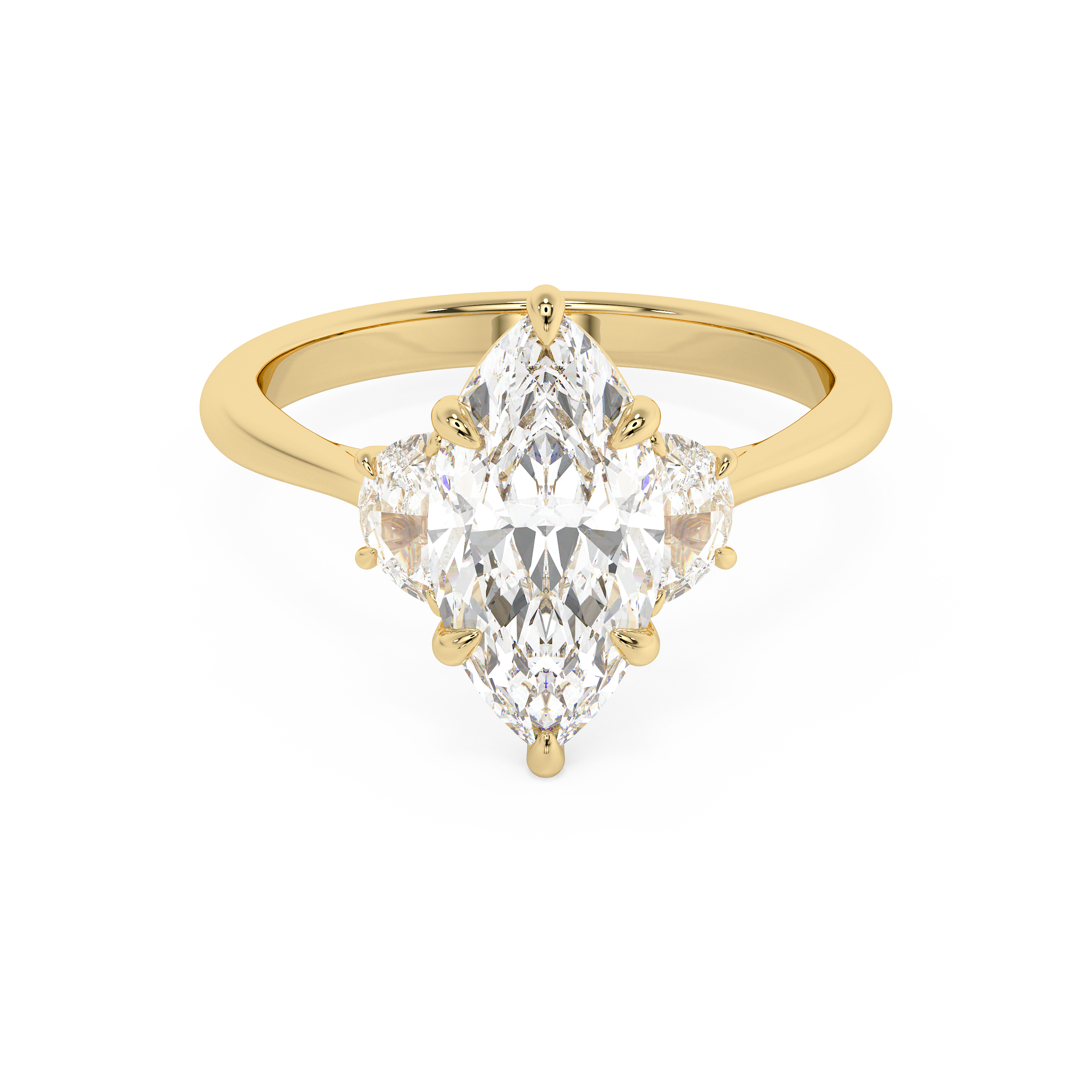 Marquise Three Stone Lab Grown Diamond Engagement Ring
