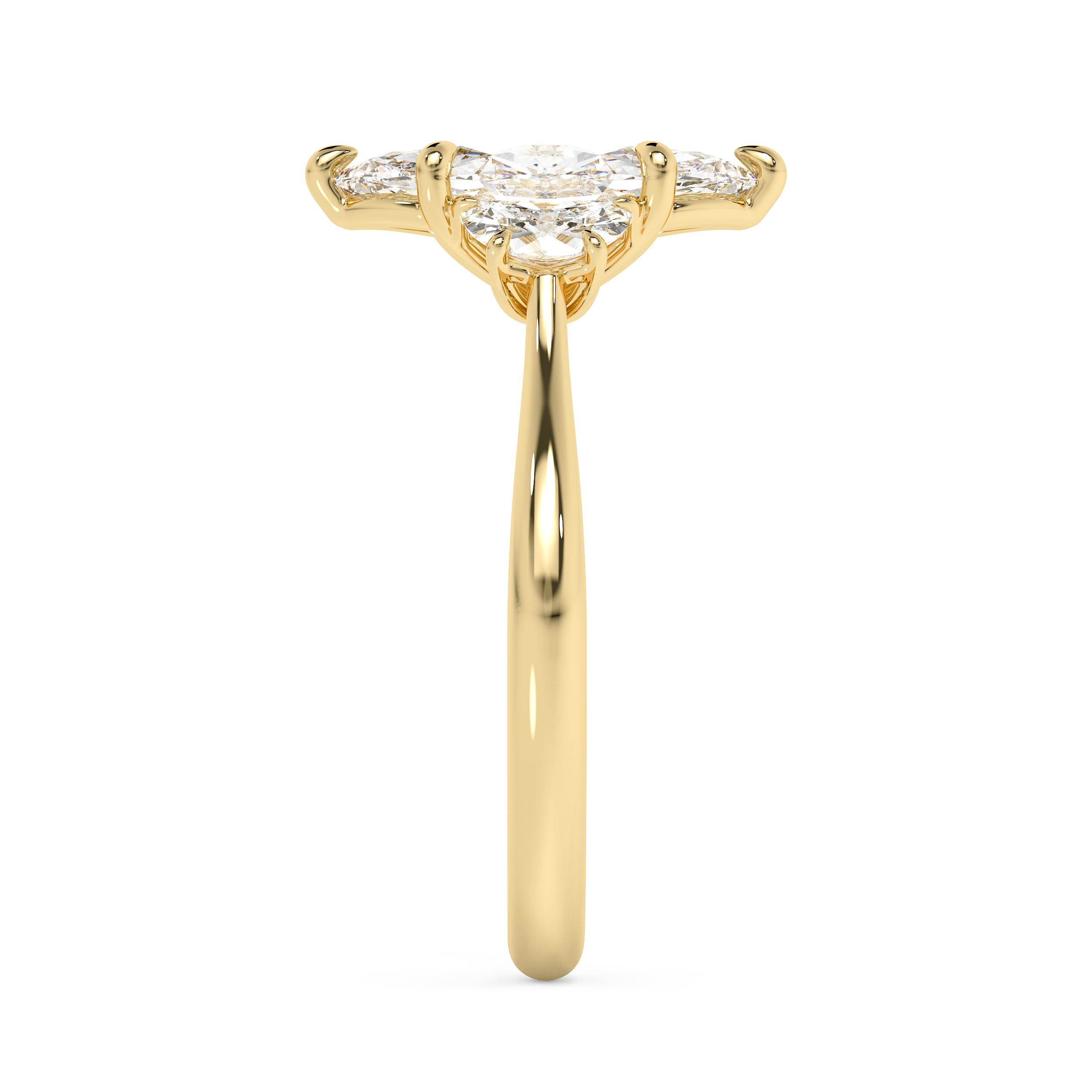 Marquise Three Stone Lab Grown Diamond Engagement Ring