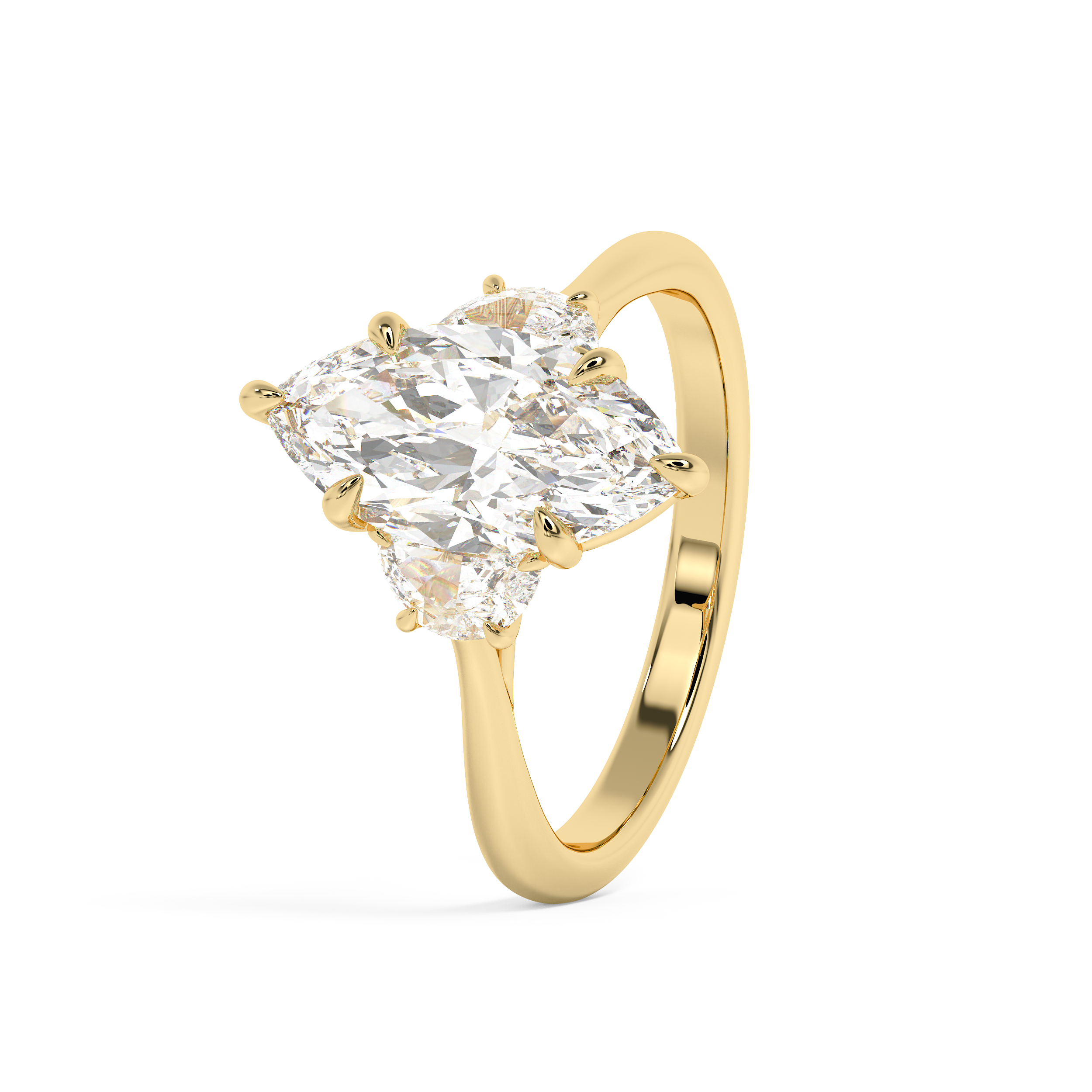 Marquise Three Stone Lab Grown Diamond Engagement Ring
