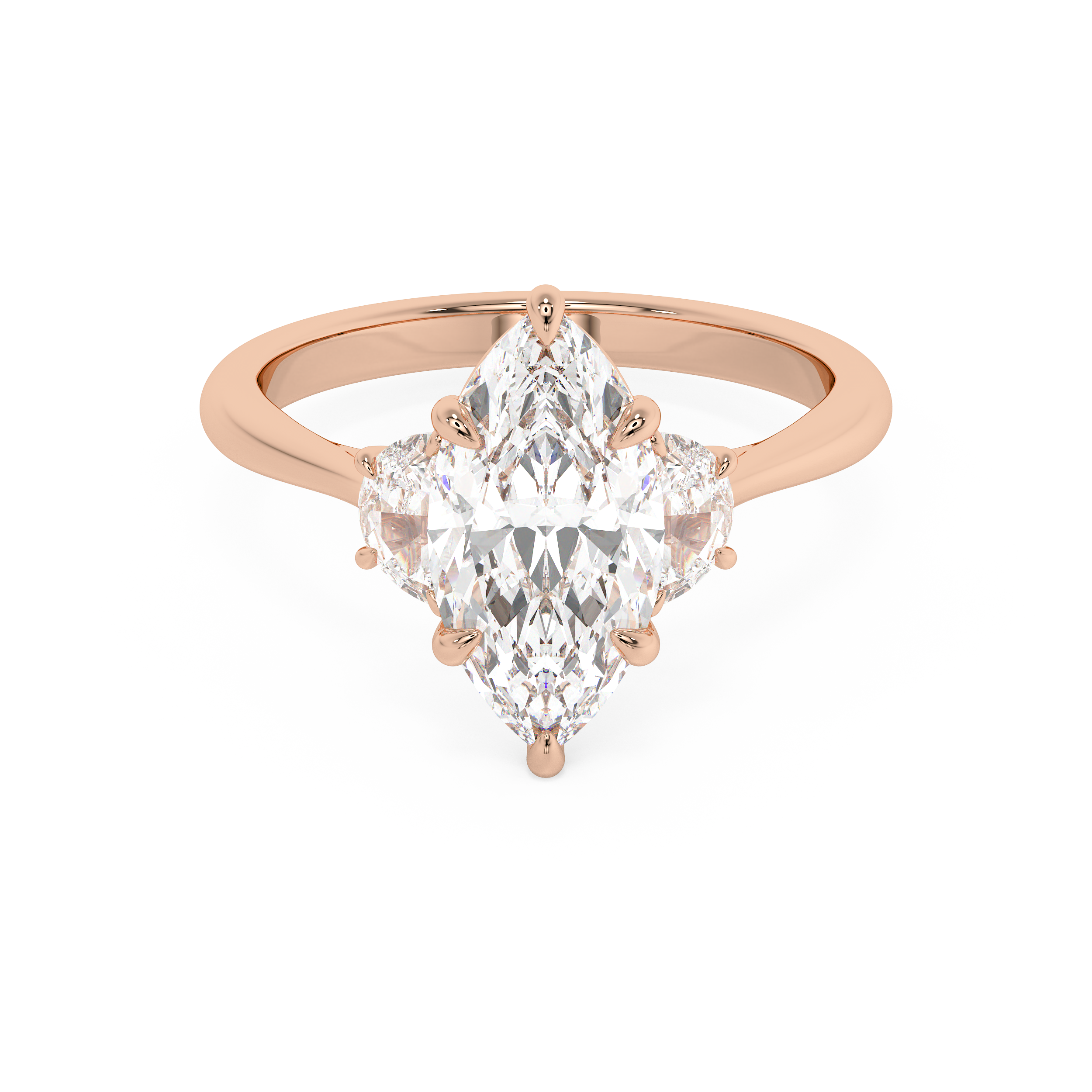 Marquise Three Stone Lab Grown Diamond Engagement Ring