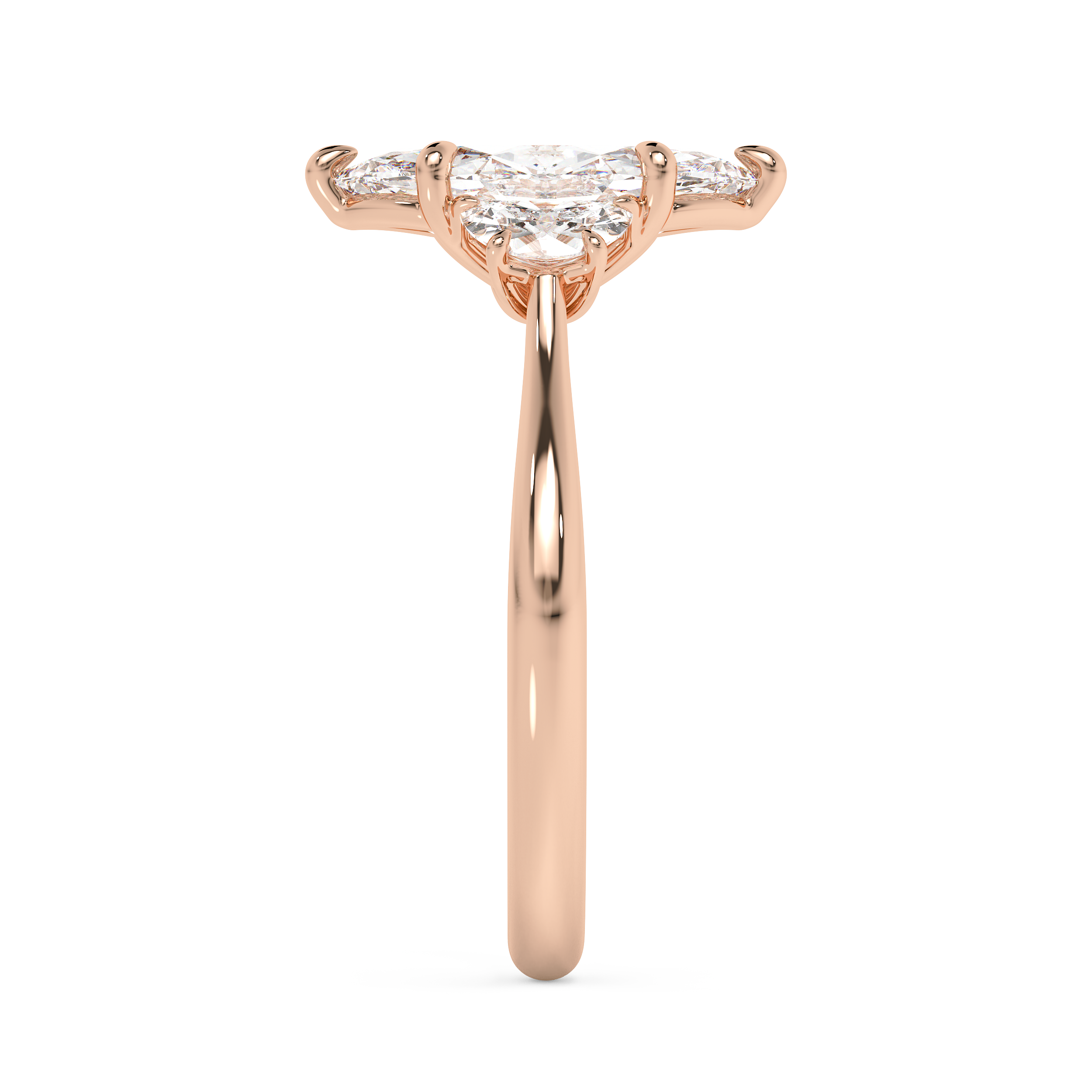 Marquise Three Stone Lab Grown Diamond Engagement Ring