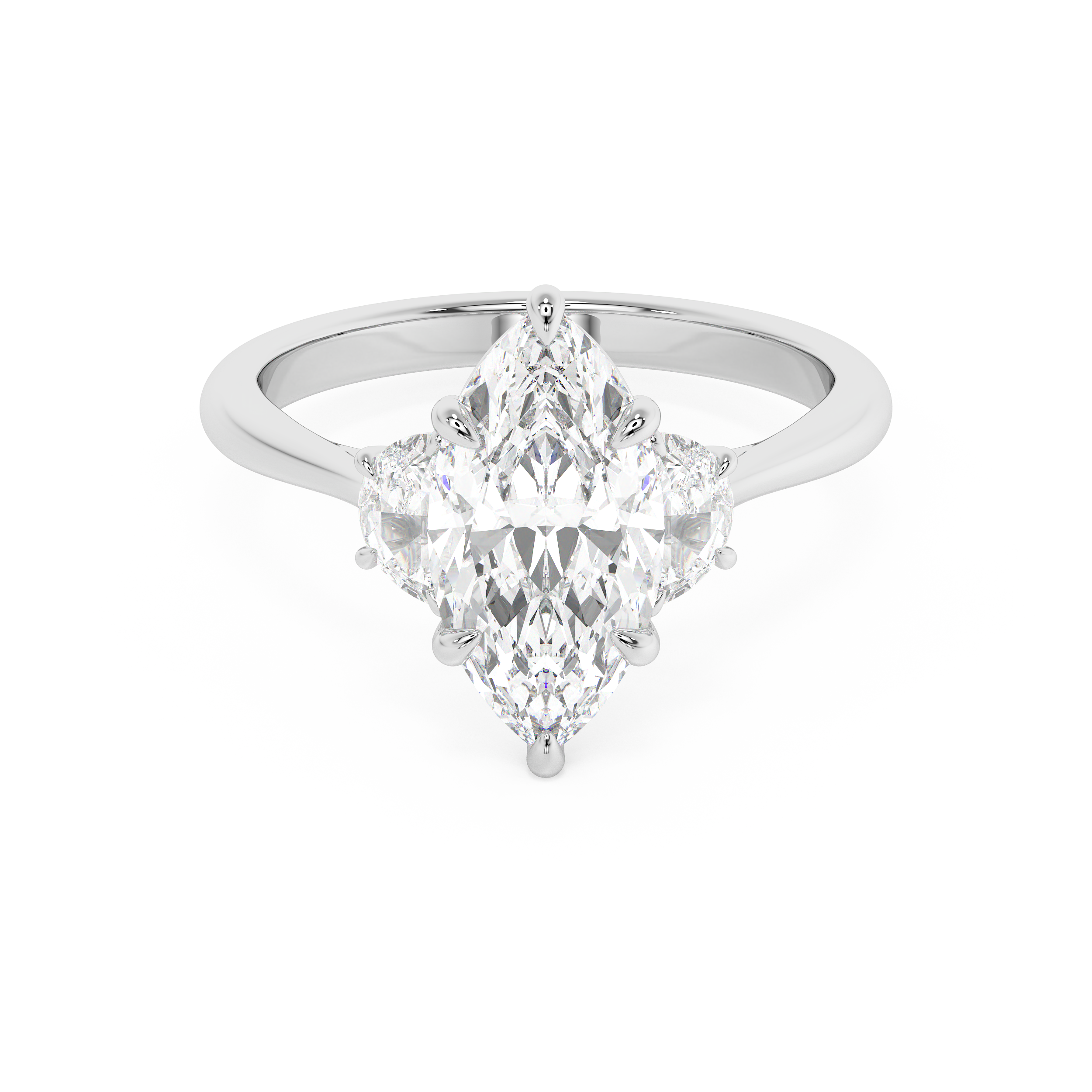 Marquise Three Stone Lab Grown Diamond Engagement Ring