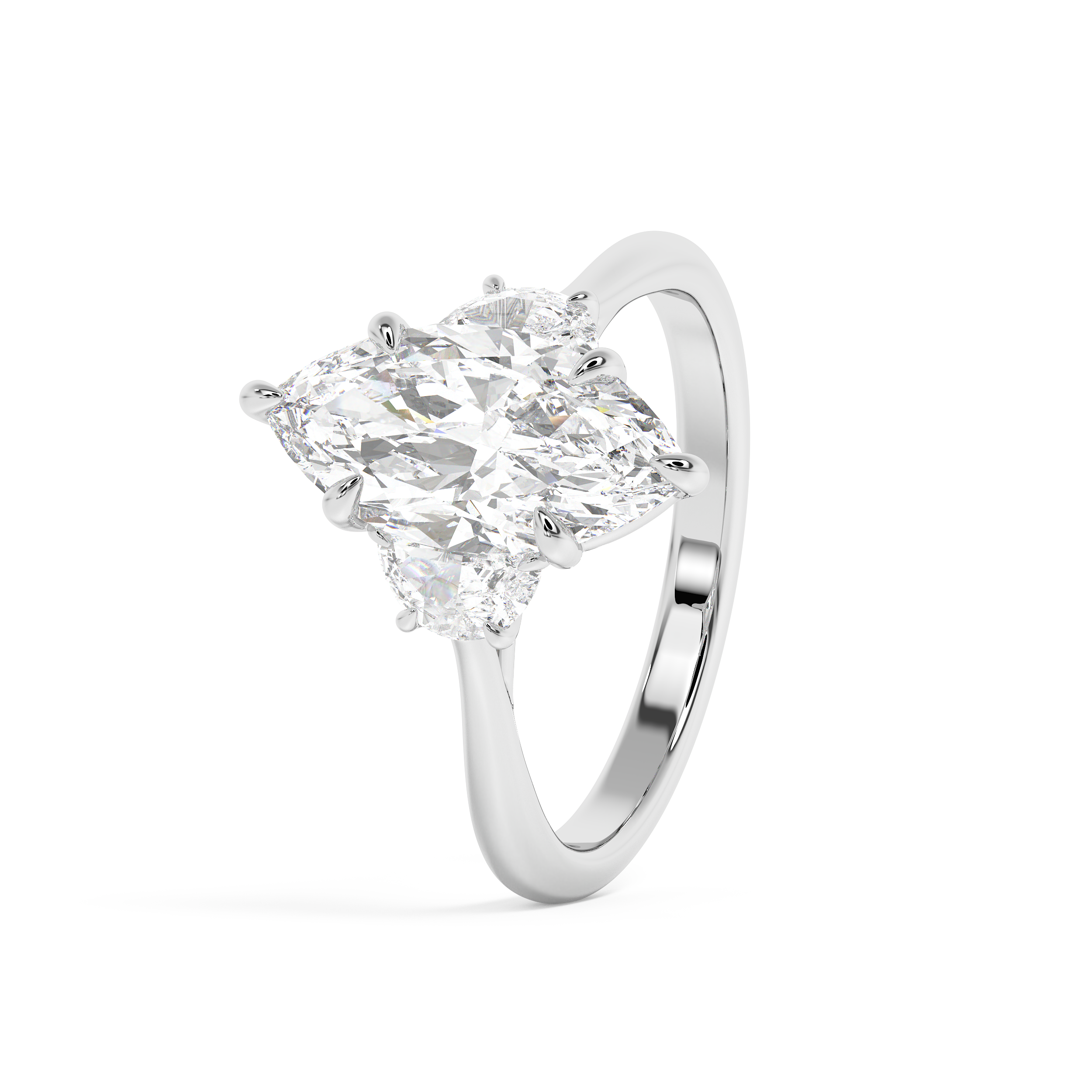 Marquise Three Stone Lab Grown Diamond Engagement Ring