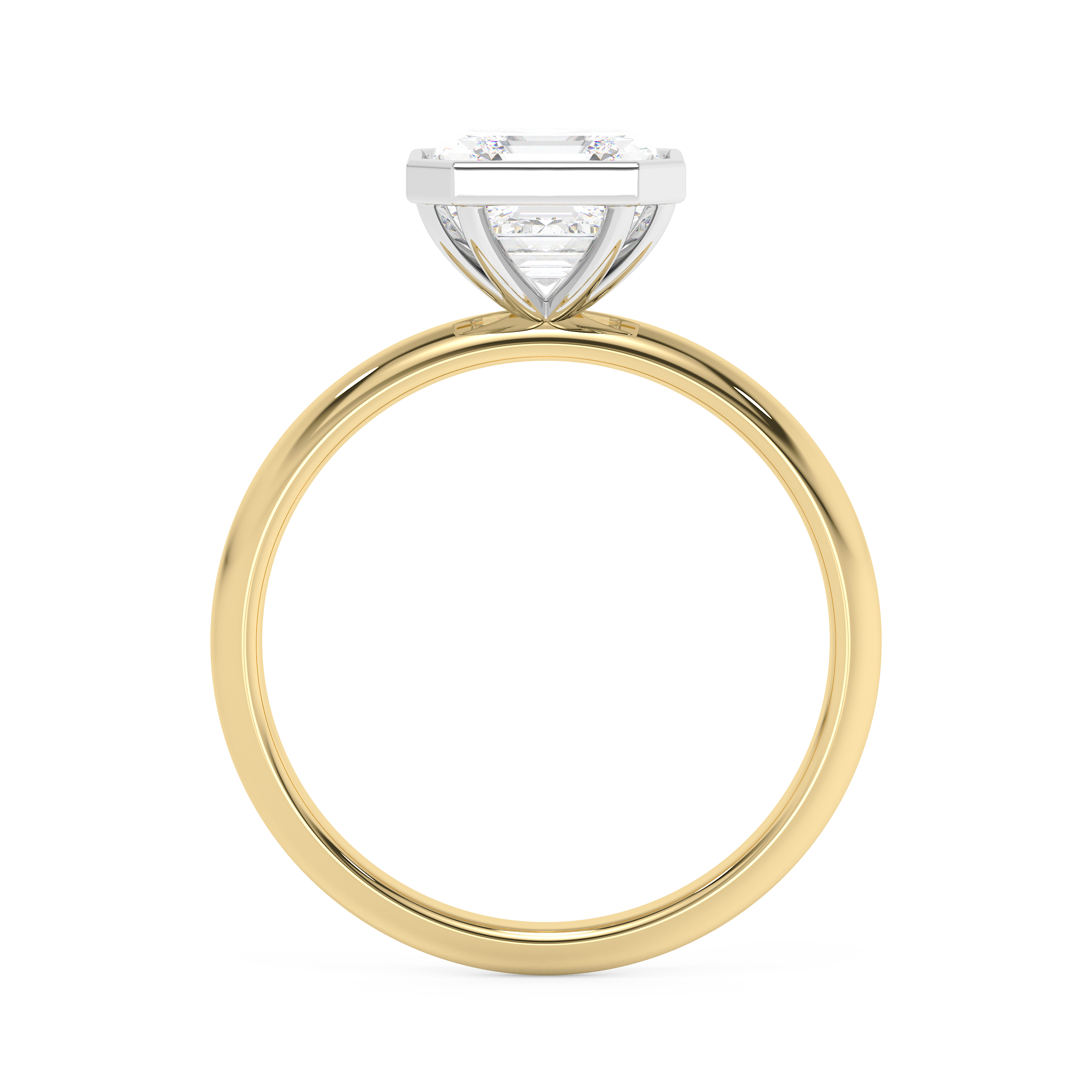 Asscher Full Bezel Lab Grown Diamond Engagement Ring