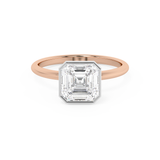 Asscher Full Bezel Lab Grown Diamond Engagement Ring