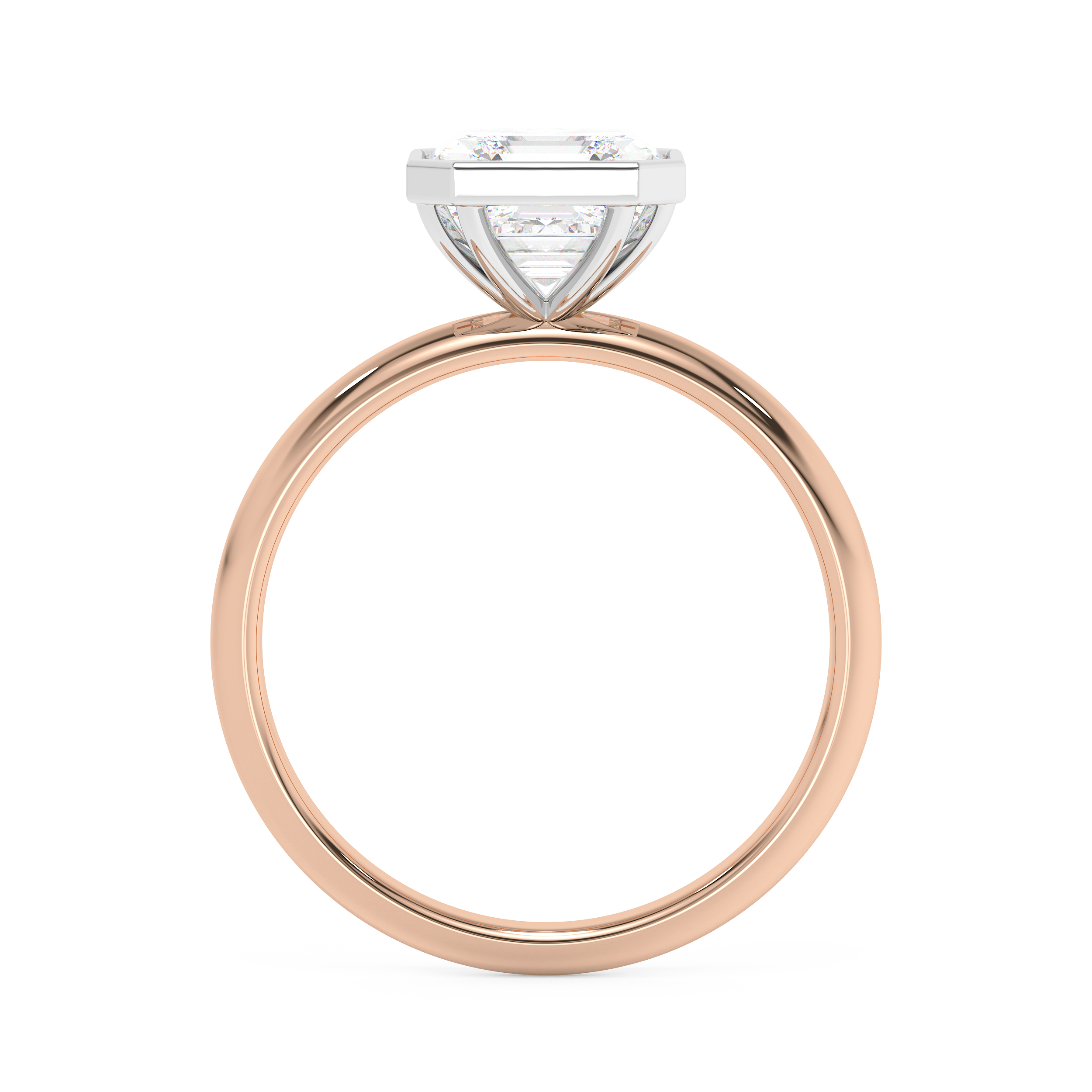 Asscher Full Bezel Lab Grown Diamond Engagement Ring