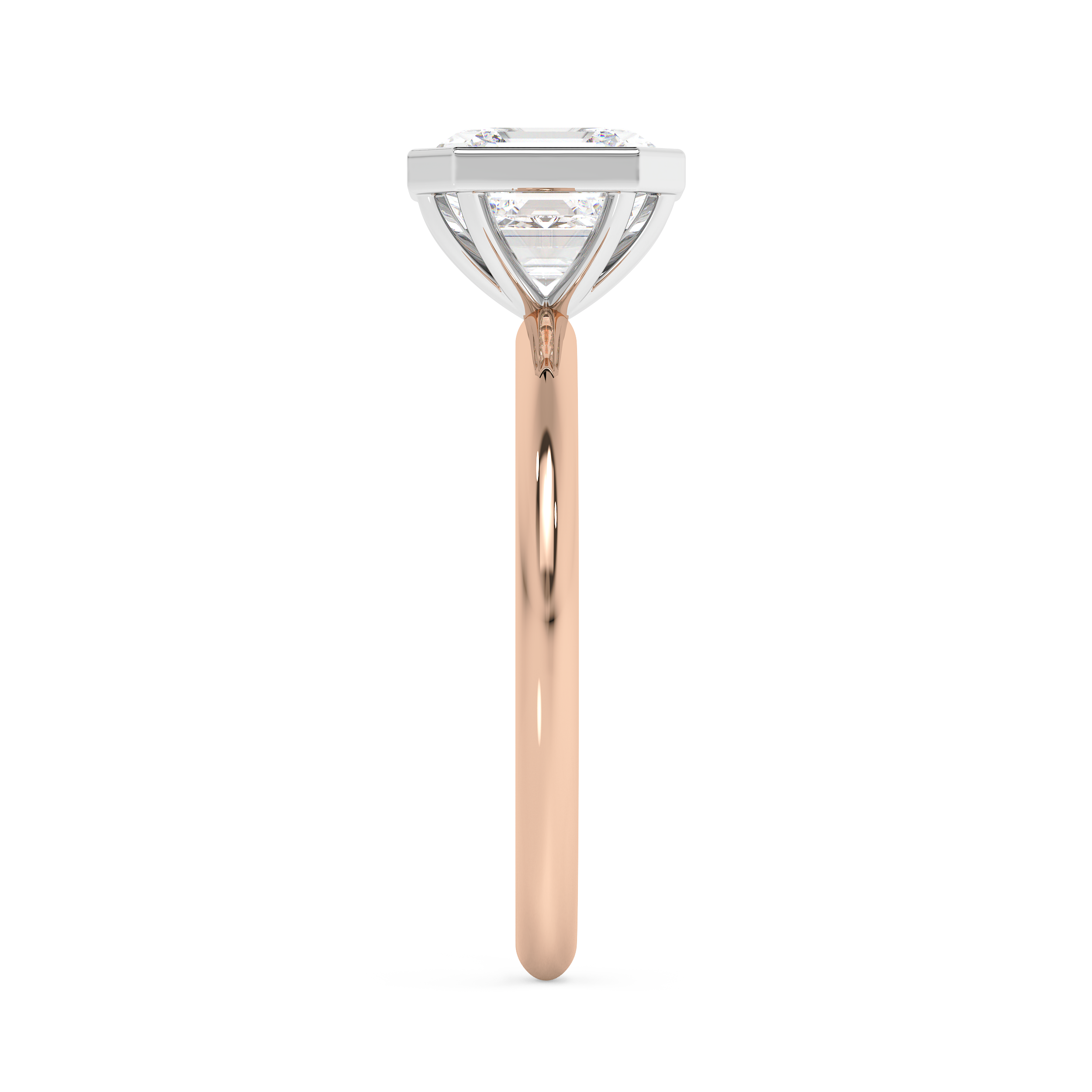 Asscher Full Bezel Lab Grown Diamond Engagement Ring