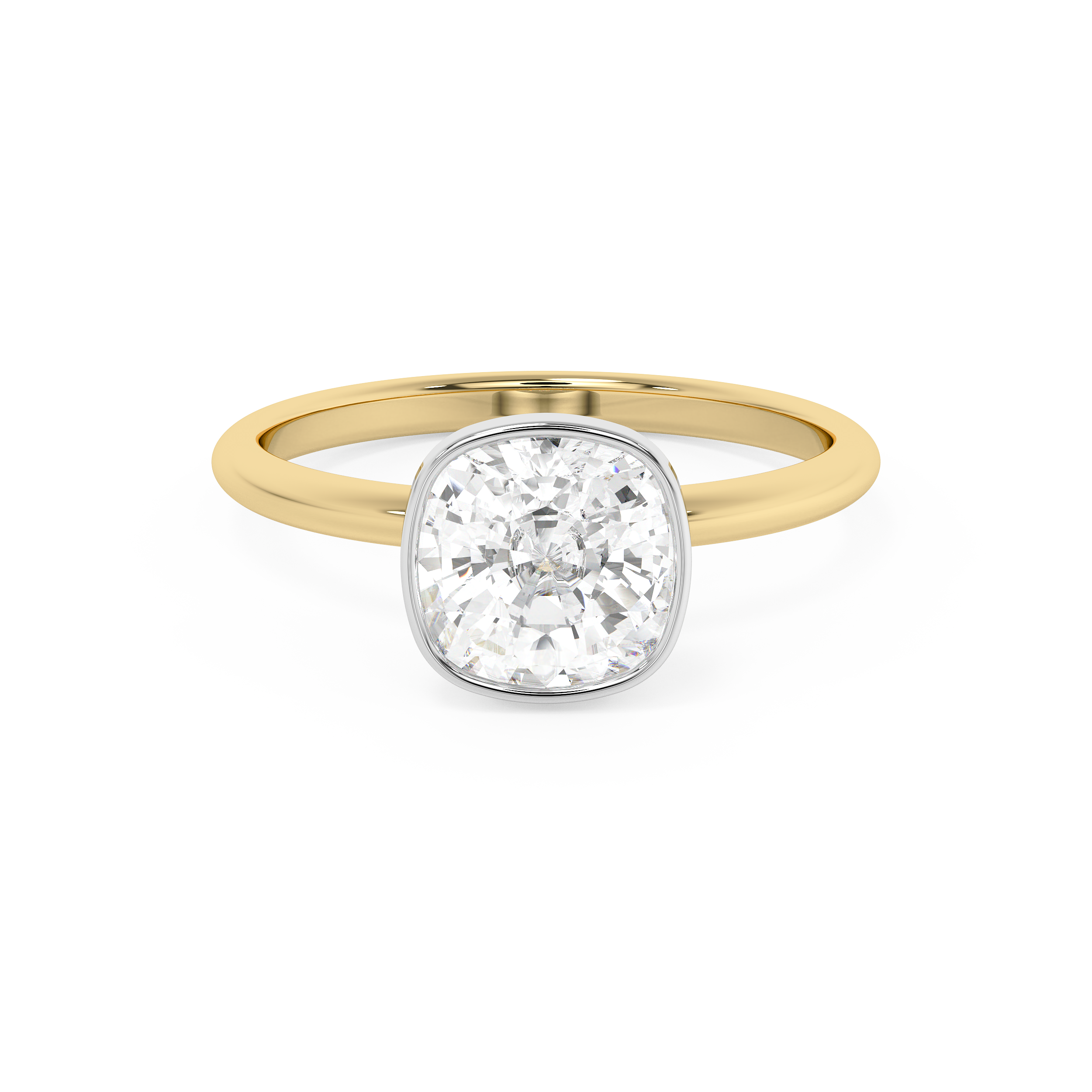 Cushion Full Bezel Lab Grown Diamond Engagement Ring