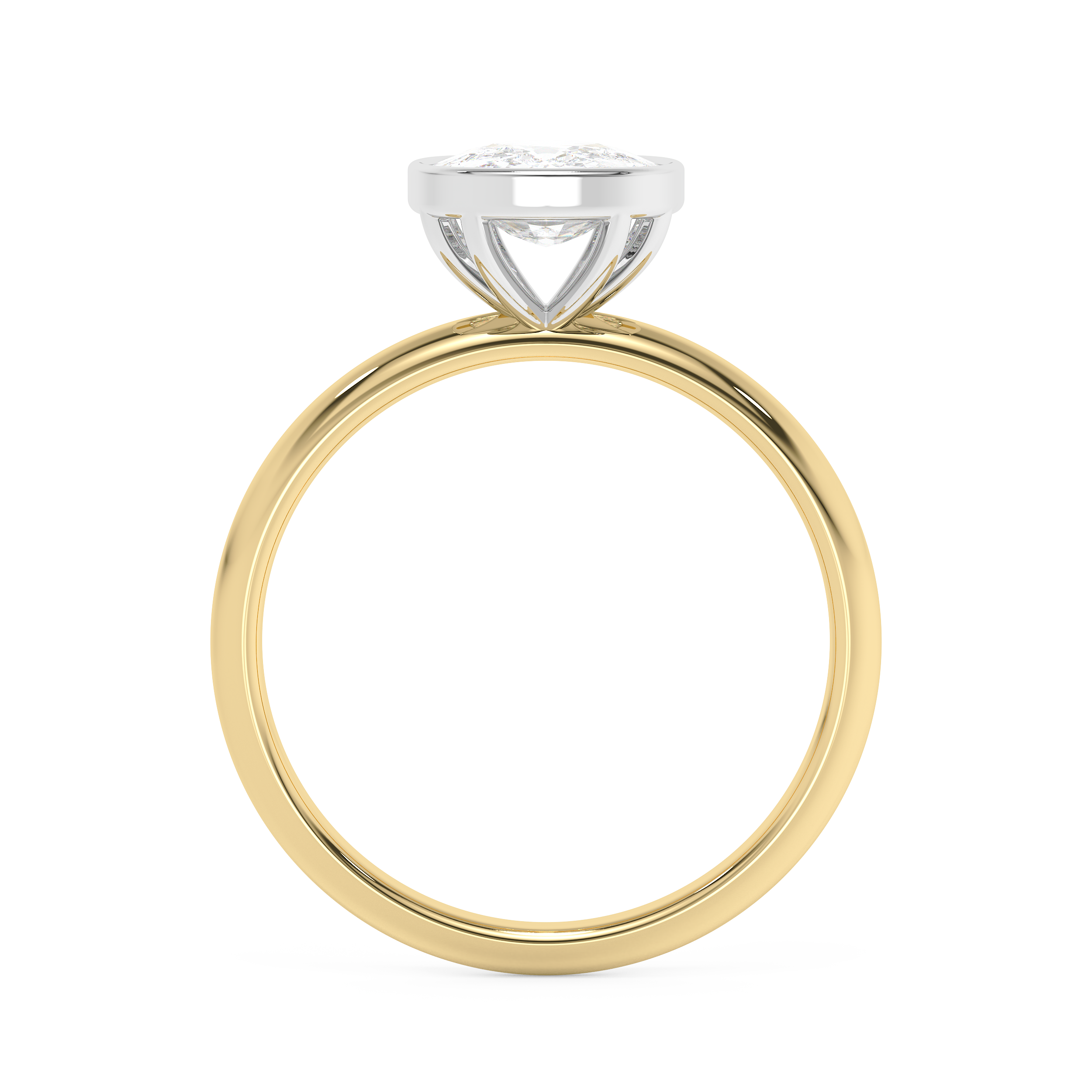Cushion Full Bezel Lab Grown Diamond Engagement Ring