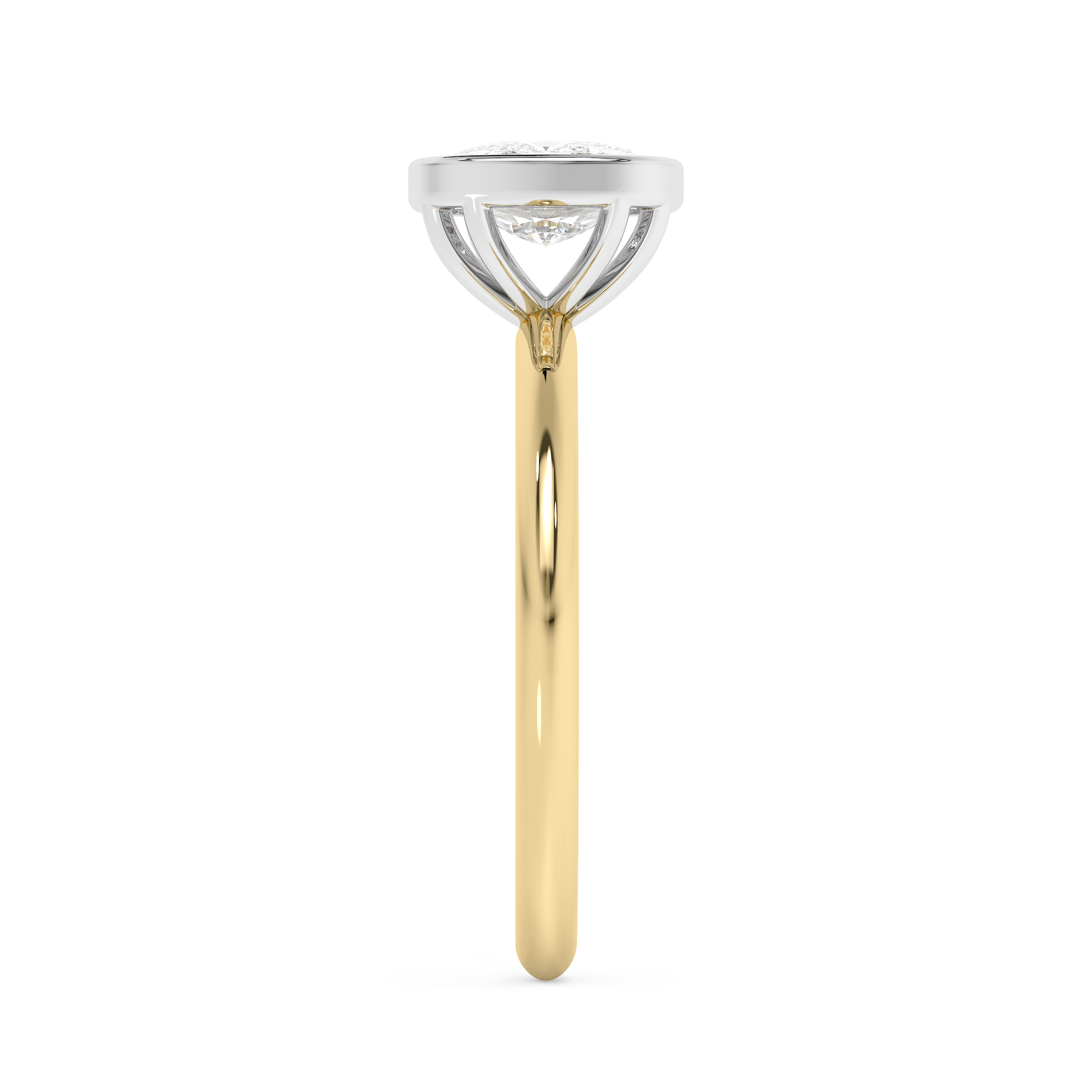 Cushion Full Bezel Lab Grown Diamond Engagement Ring