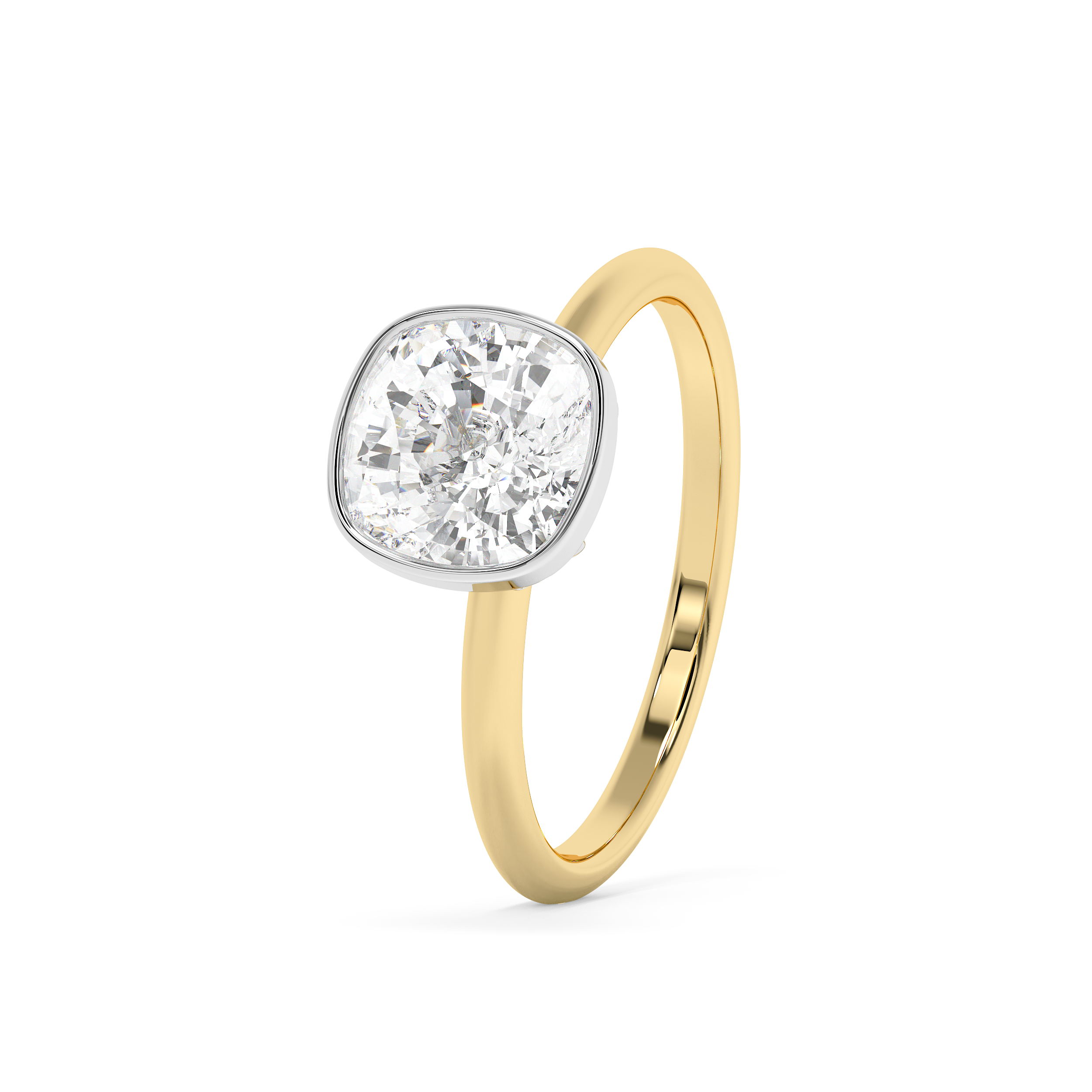 Cushion Full Bezel Lab Grown Diamond Engagement Ring