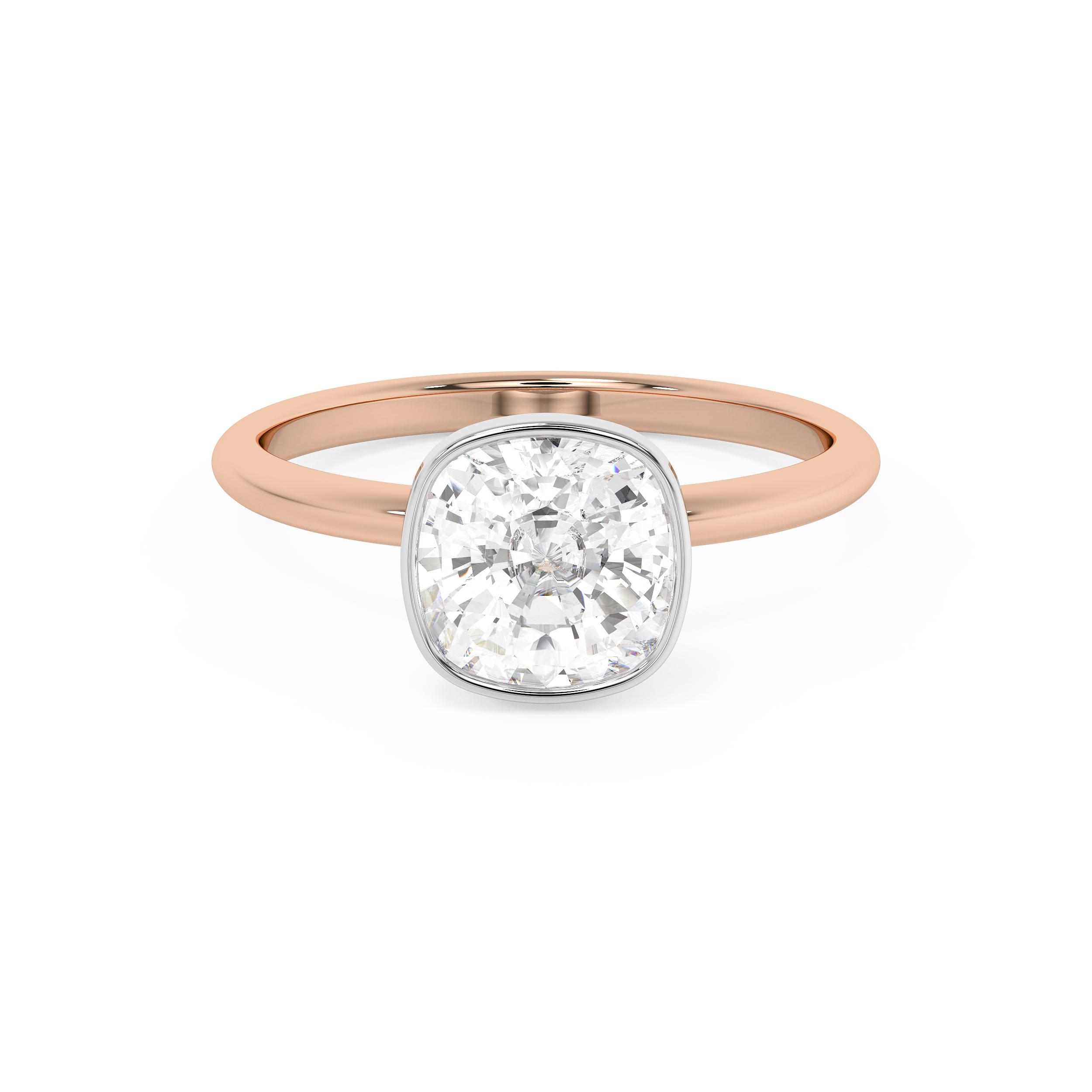 Cushion Full Bezel Lab Grown Diamond Engagement Ring