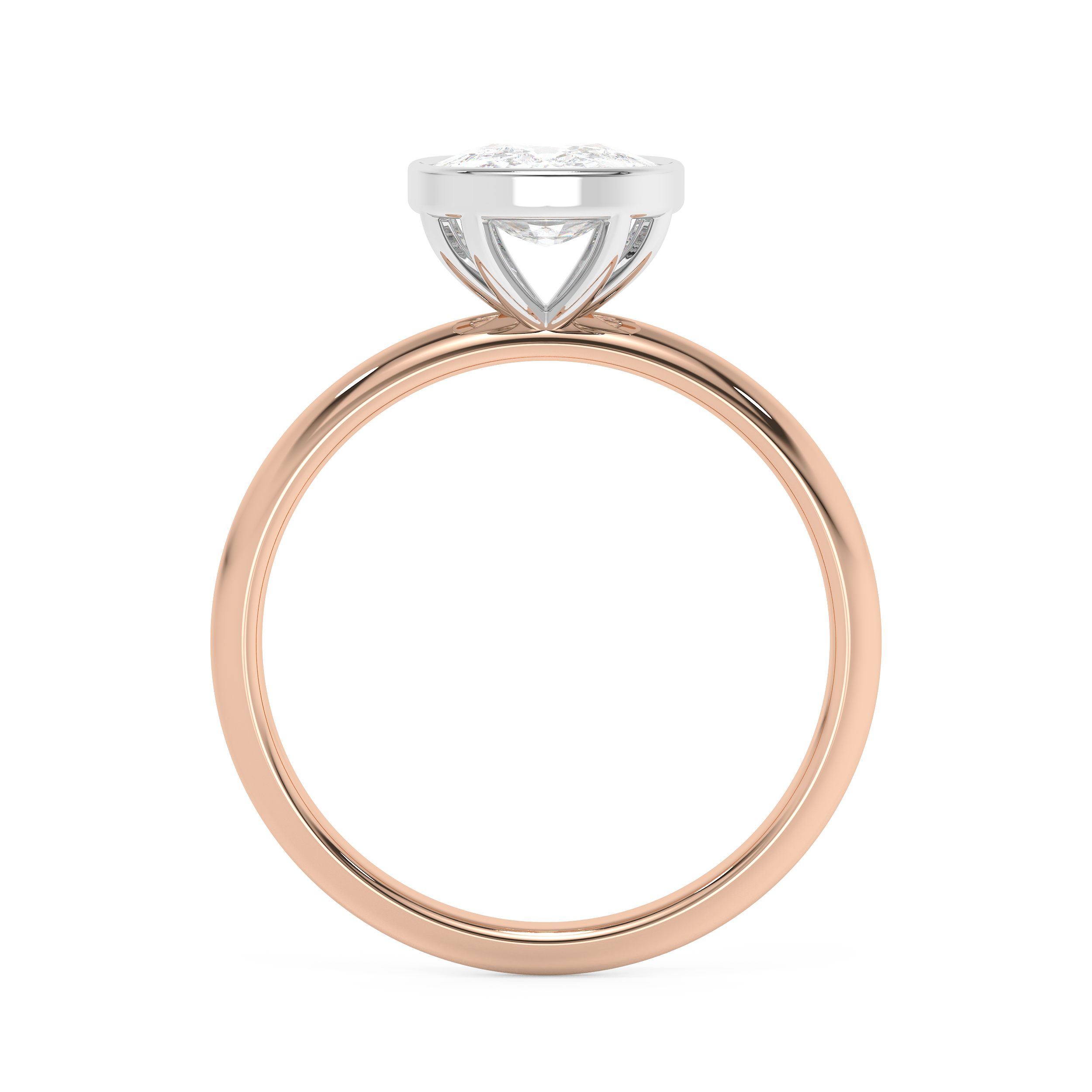 Cushion Full Bezel Lab Grown Diamond Engagement Ring