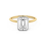Emerald Full bezel Lab Grown Diamond Engagement Ring