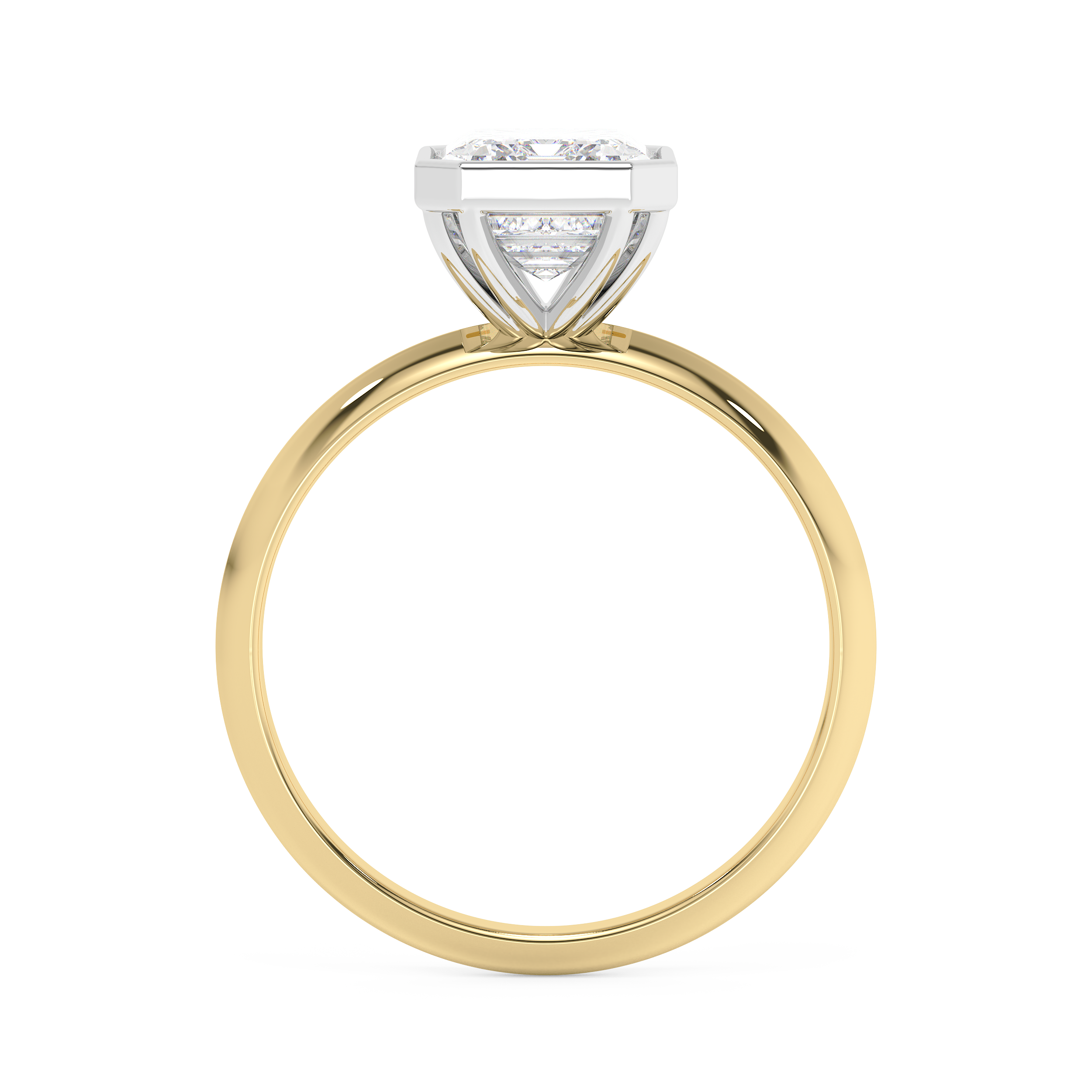 Emerald Full bezel Lab Grown Diamond Engagement Ring