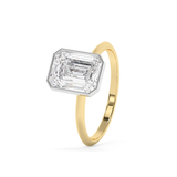 Emerald Full bezel Lab Grown Diamond Engagement Ring