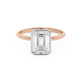 Emerald Full bezel Lab Grown Diamond Engagement Ring