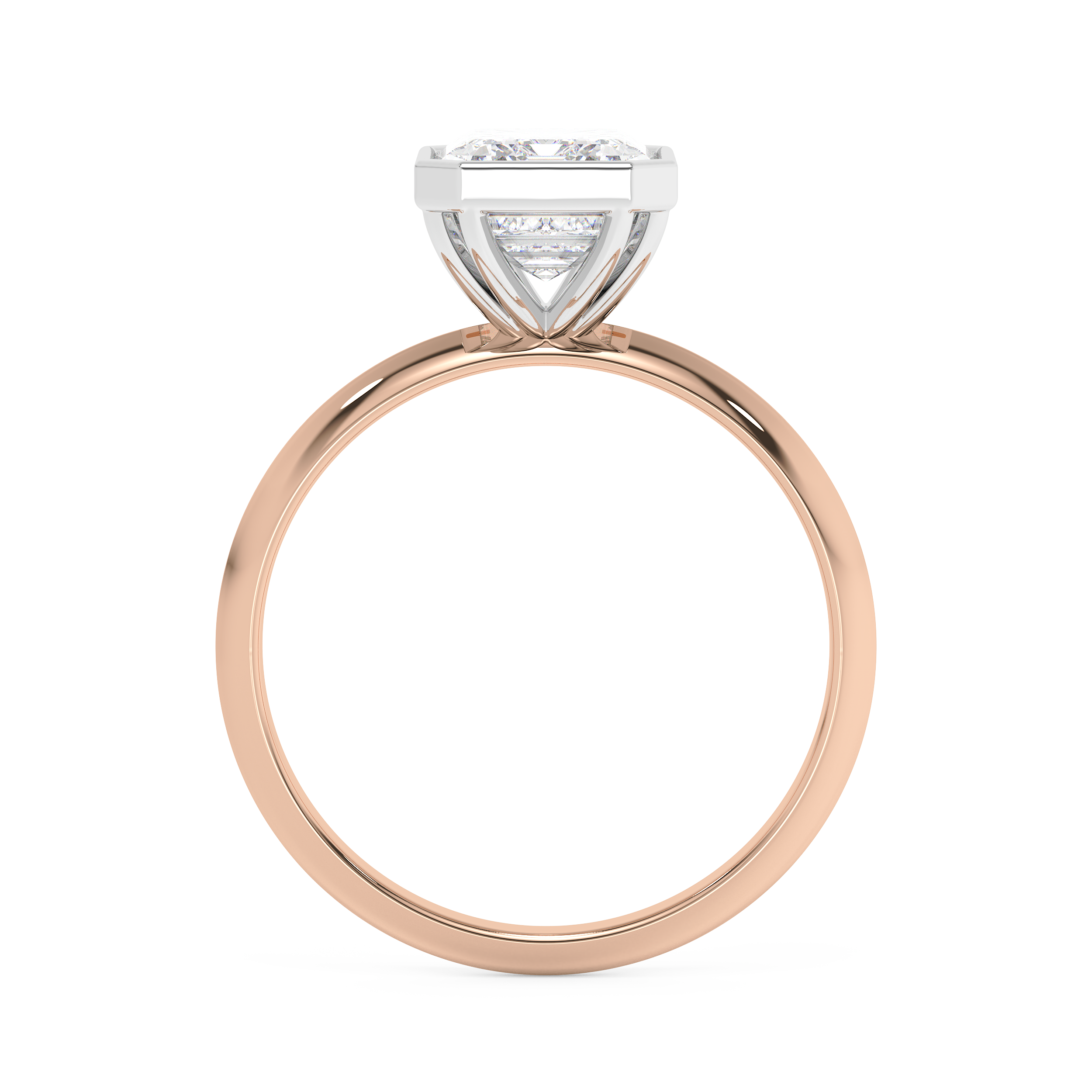 Emerald Full bezel Lab Grown Diamond Engagement Ring
