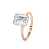 Emerald Full bezel Lab Grown Diamond Engagement Ring