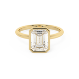 Emerald Full Bezel Lab Grown Diamond Engagement Ring