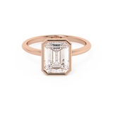 Emerald Full Bezel Lab Grown Diamond Engagement Ring