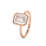 Emerald Full Bezel Lab Grown Diamond Engagement Ring