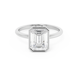 Emerald Full Bezel Lab Grown Diamond Engagement Ring