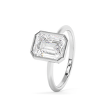 Emerald Full Bezel Lab Grown Diamond Engagement Ring