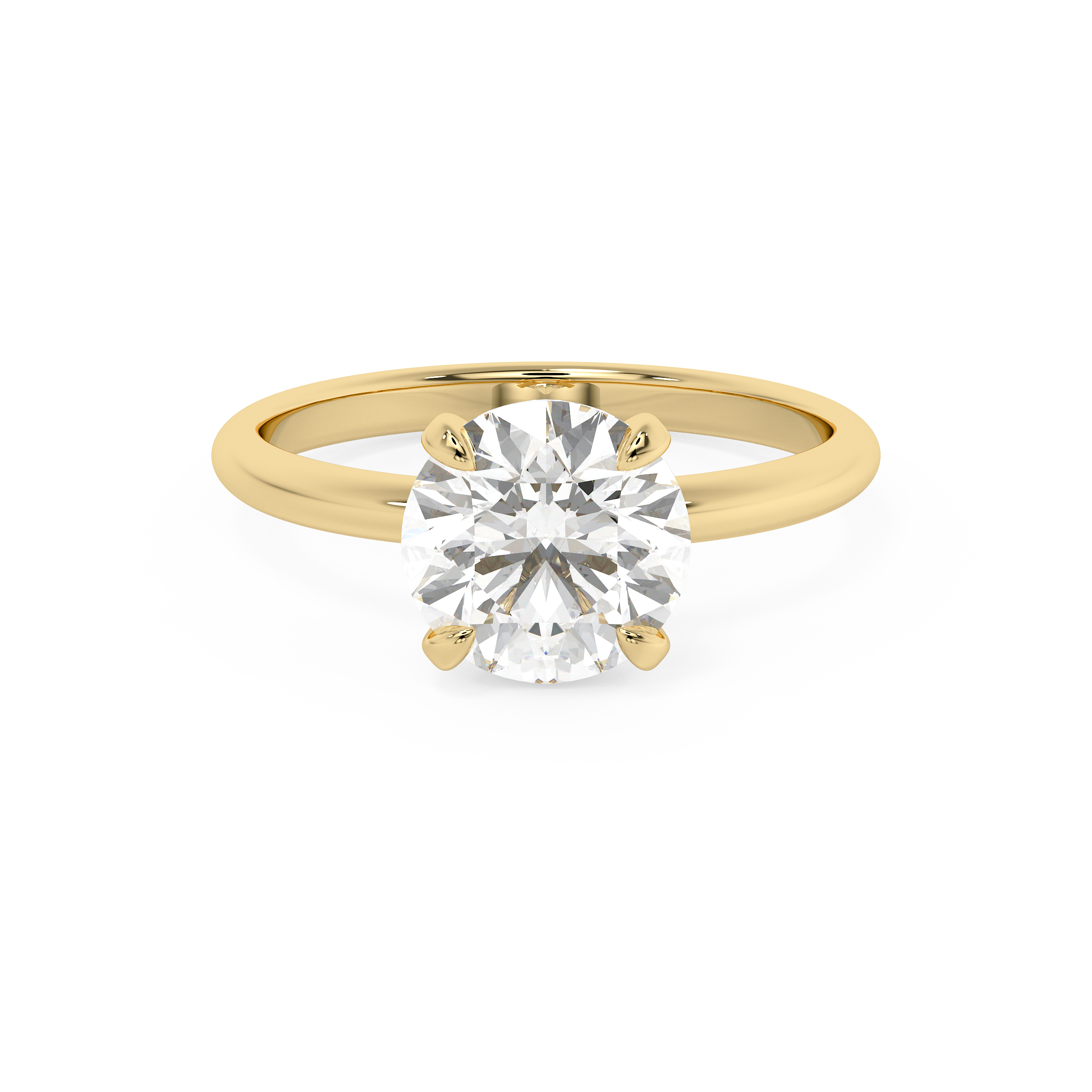 Round Solitaire Lab Grown Diamond Engagement Ring
