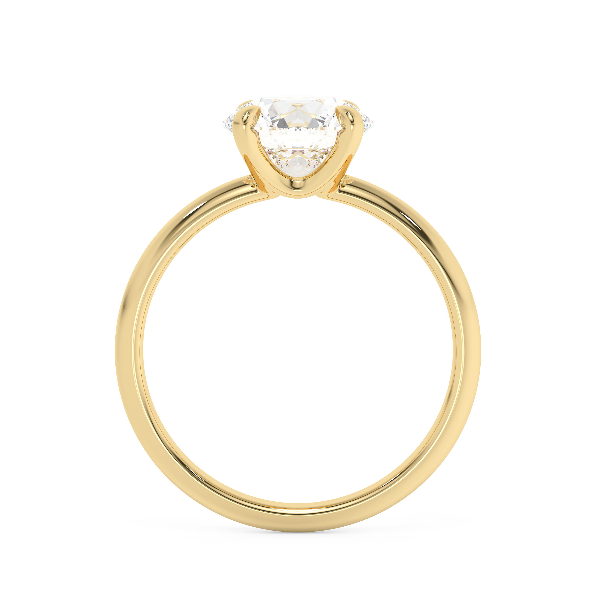 Round Solitaire Lab Grown Diamond Engagement Ring