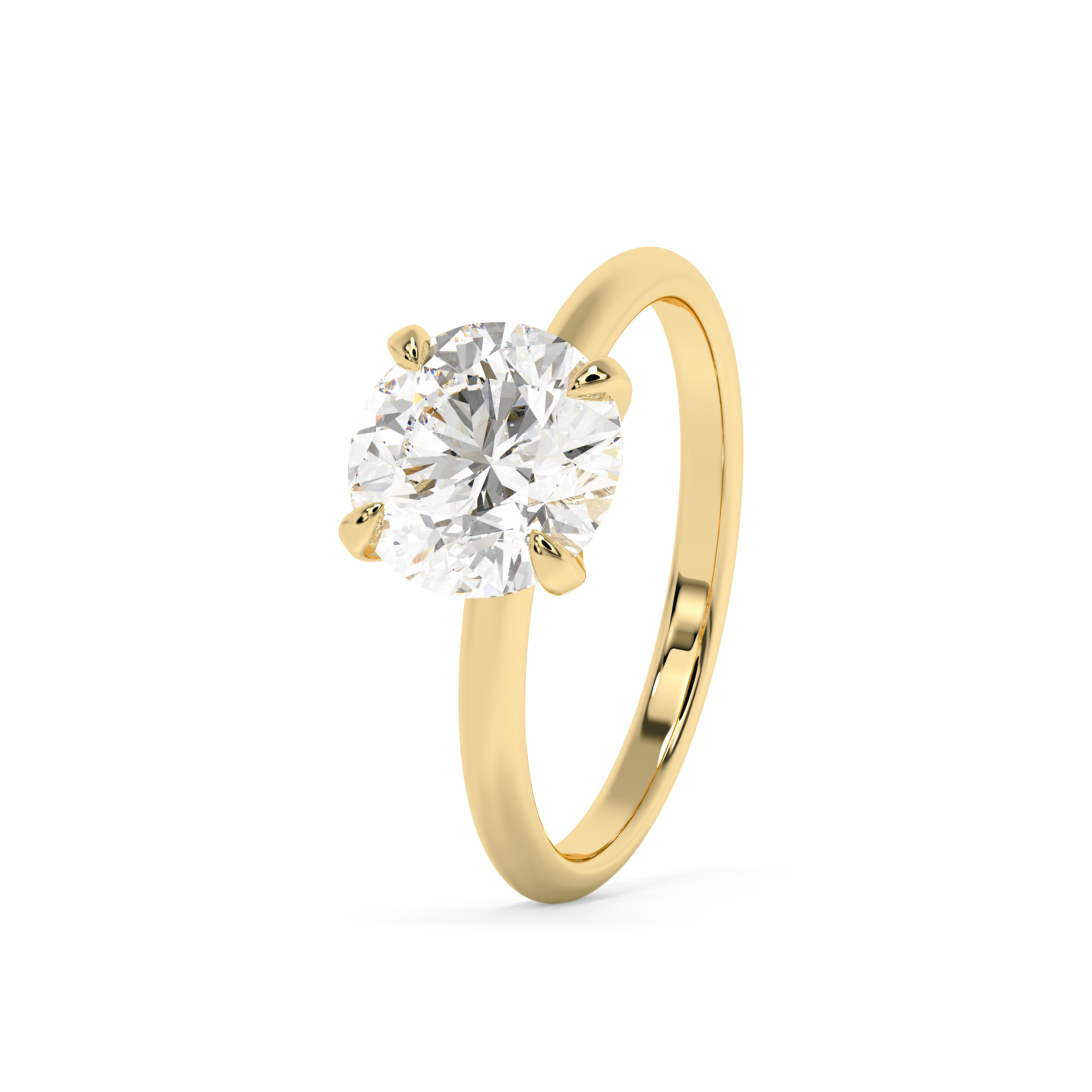 Round Solitaire Lab Grown Diamond Engagement Ring