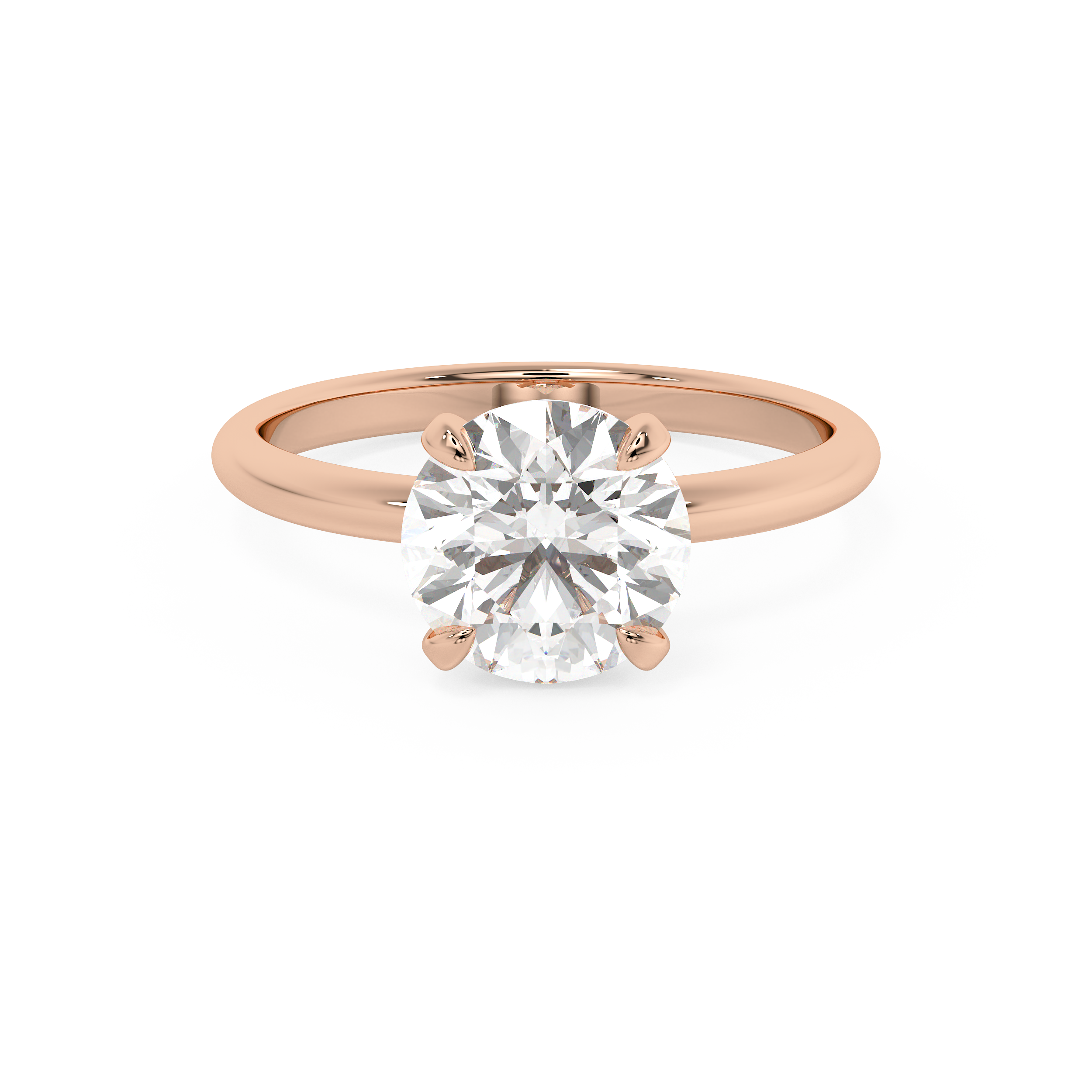 Round Solitaire Lab Grown Diamond Engagement Ring