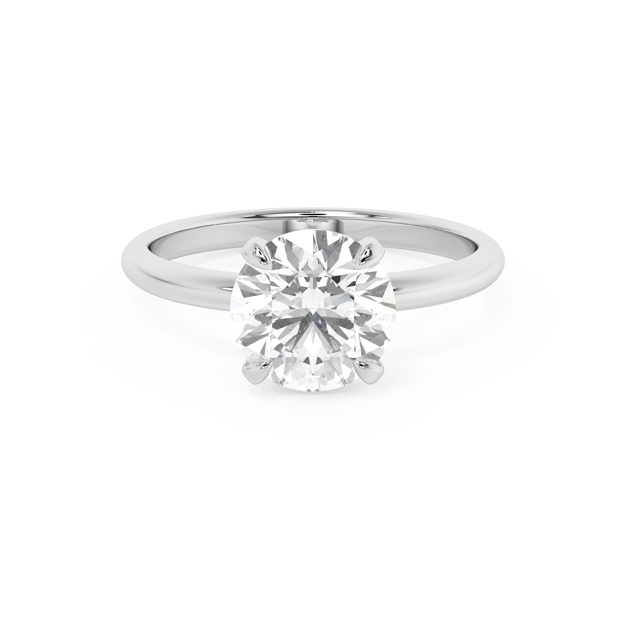 Round Solitaire Lab Grown Diamond Engagement Ring