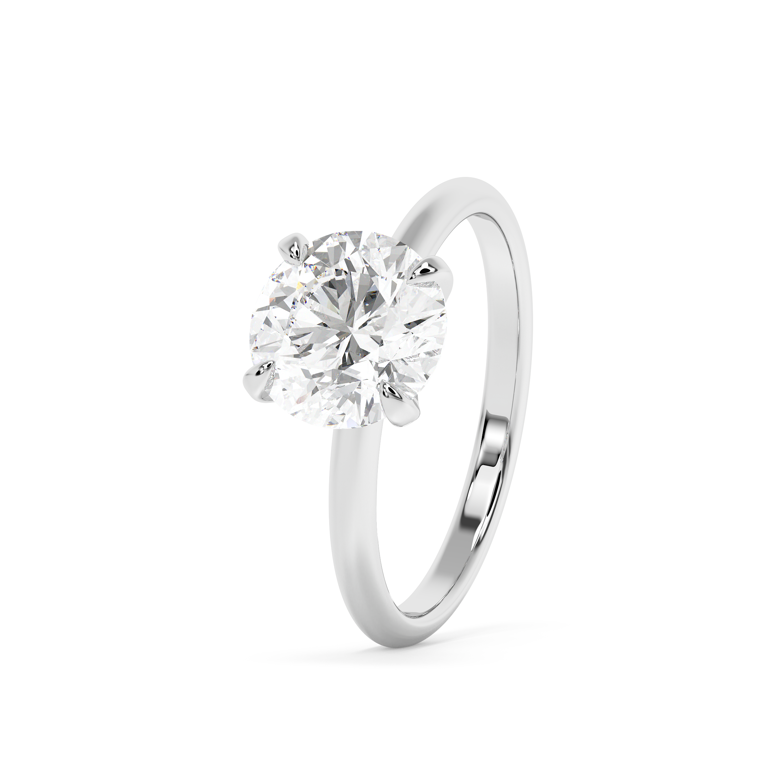 Round Solitaire Lab Grown Diamond Engagement Ring