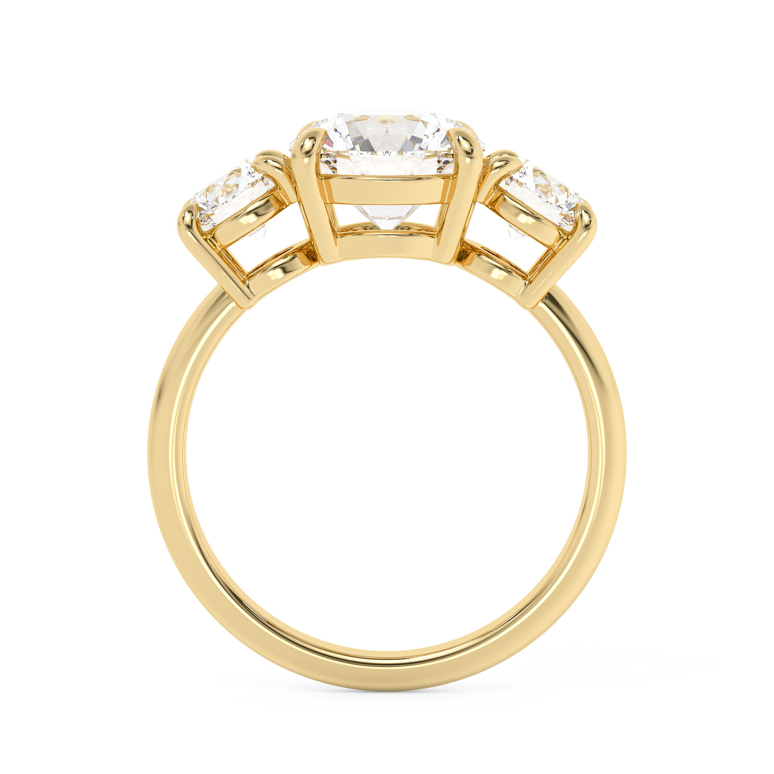 Round Three Stone Lab Grown Diamond Engagement Ring