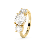 Round Three Stone Lab Grown Diamond Engagement Ring