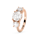 Round Three Stone Lab Grown Diamond Engagement Ring