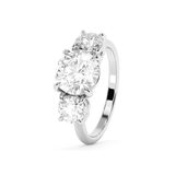 Round Three Stone Lab Grown Diamond Engagement Ring