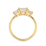 Emerald Three Stone Lab Grown Diamond Engagement Ring